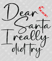 Dear Santa I Really Did Try – Cute Christmas Candy Cane DTF Transfer