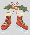 Christmas Ice Skates & Bells – Festive Winter DTF Transfer