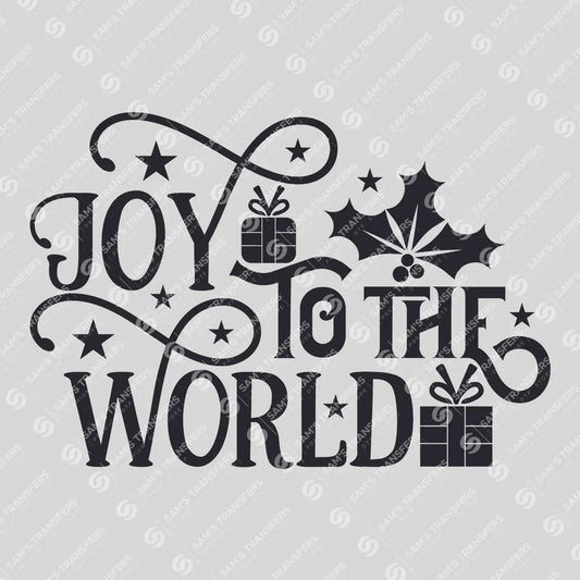 Joy to the World DTF Transfer – Festive Holiday Design