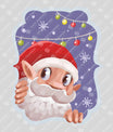 Cute Santa Peek DTF Transfer – Festive Cartoon Christmas Design
