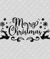 Merry Christmas Reindeer DTF Transfer – Classic Holiday Script Design