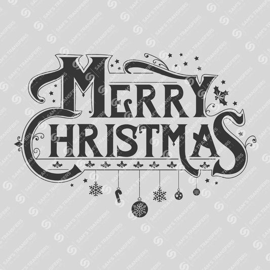 Merry Christmas DTF Transfer – Classic Holiday Lettering Design