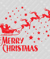 Merry Christmas DTF Transfer – Santa Sleigh & Reindeer Design