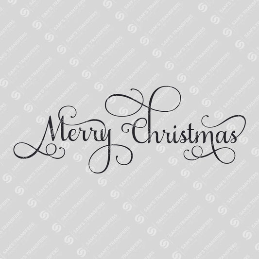 Elegant Merry Christmas Script DTF Transfer