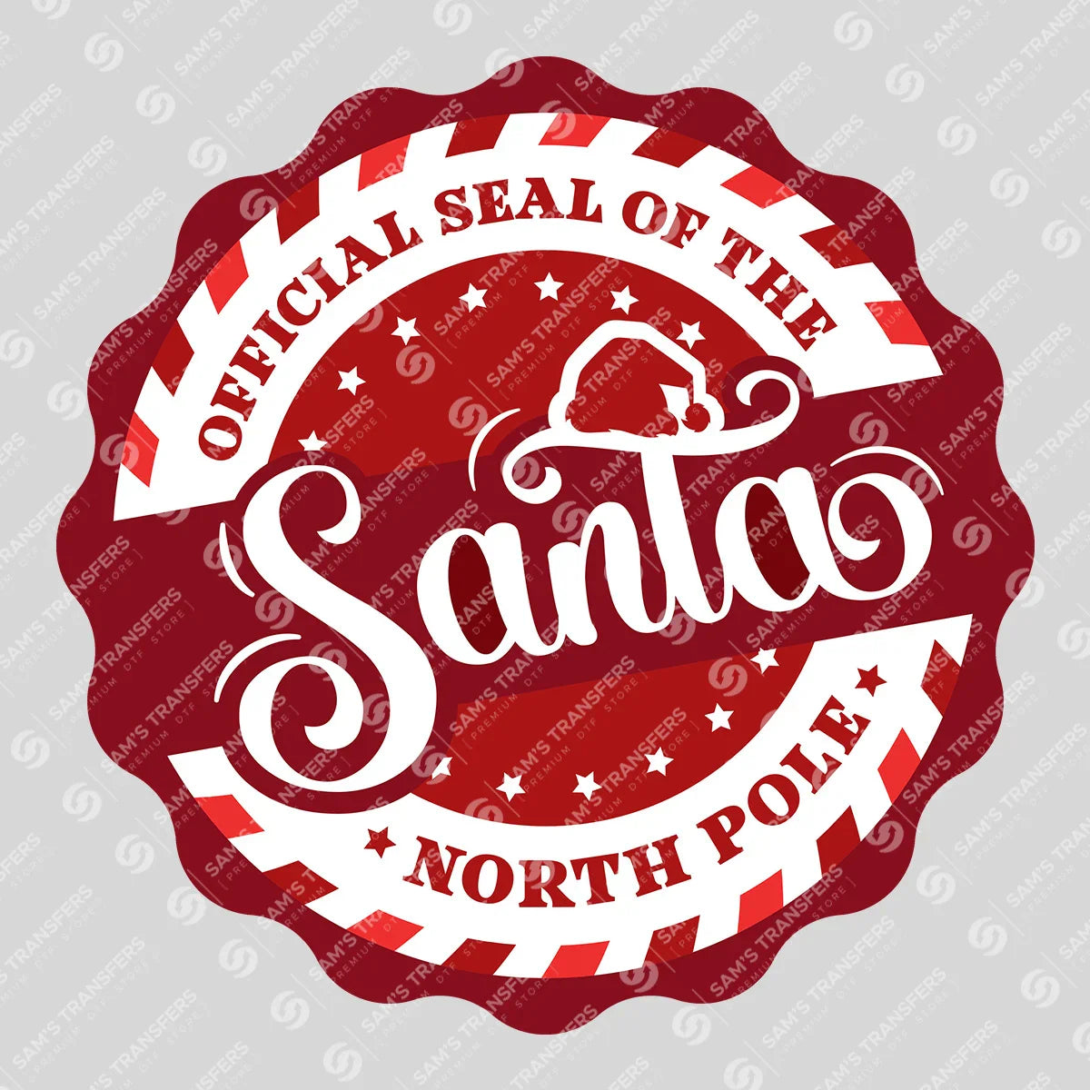 Official Santa Seal DTF Transfer – Red North Pole Christmas Design