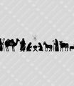 Nativity Scene Silhouette DTF Transfer – Minimalist Christmas Design
