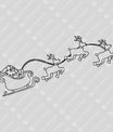 Santa Sleigh Outline DTF Transfer – Minimalist Christmas Design