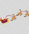 Santa Sleigh & Reindeer DTF Transfer – Classic Christmas Design