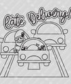 Late Delivery DTF Transfer – Santa Stuck in Traffic Christmas Design