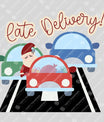 Late Delivery DTF Transfer – Funny Santa in Traffic Christmas Design