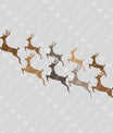 Golden Reindeer Flight DTF Transfer – Elegant Gradient Christmas Design