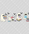Bookish Ghosts DTF Transfer – Cute Reading Ghosts Halloween Design