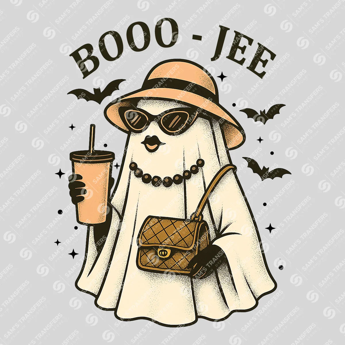 Boojee Ghost DTF Transfer – Stylish Halloween Fashion Design