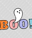 Cute Ghost “BOO!” Halloween DTF Transfer