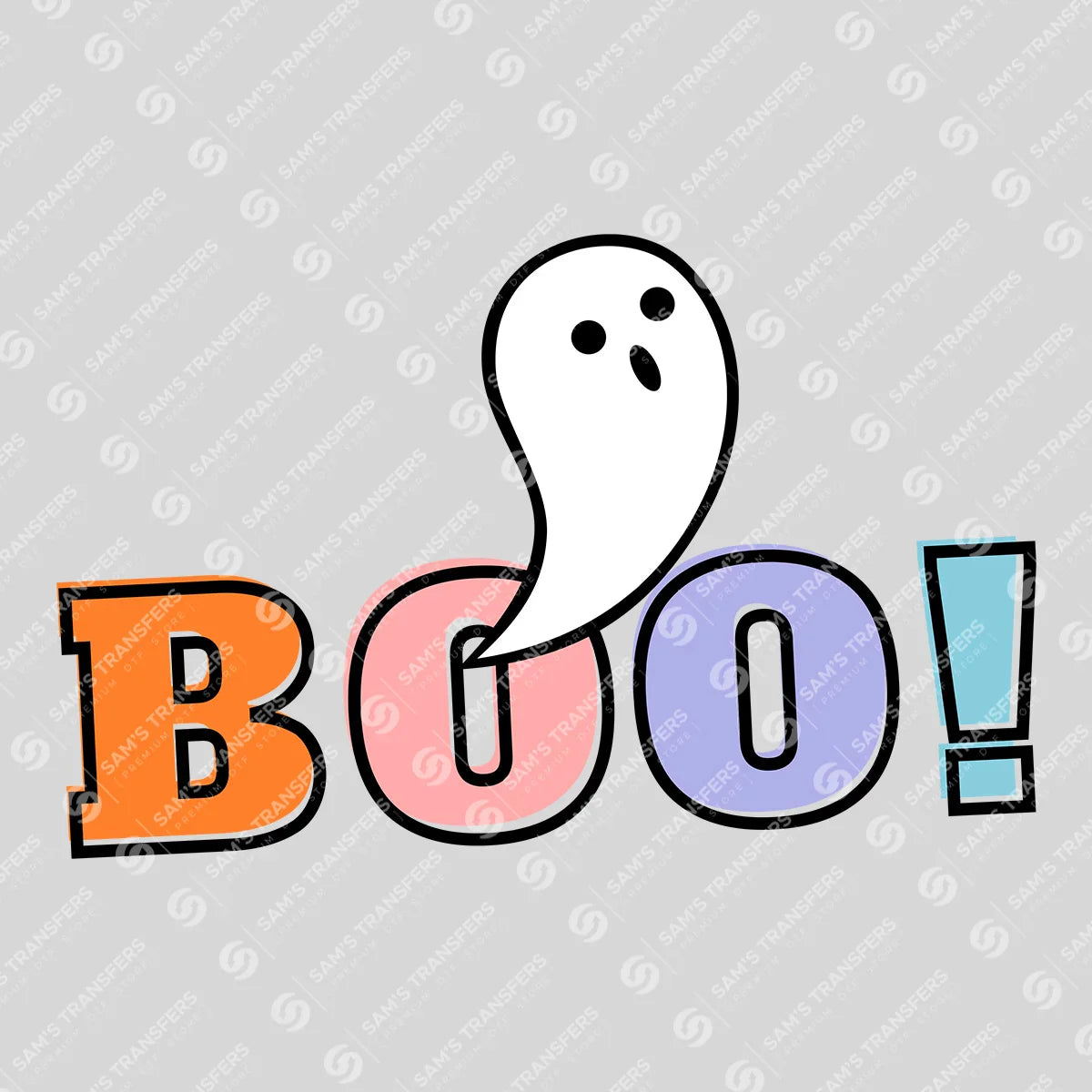 Cute Ghost “BOO!” Halloween DTF Transfer