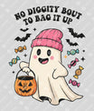 No Diggity Ghost Halloween DTF Transfer – Cute Candy Collector Design