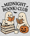 Midnight Boo(k) Club DTF Transfer – Cute Ghost Book Lovers Halloween Design