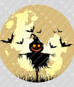 Pumpkin Scarecrow & Full Moon DTF Transfer – Spooky Halloween Design