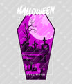 Coffin Moon Graveyard DTF Transfer – Spooky Halloween Cemetery Design