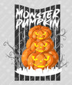 Monster Pumpkin DTF Transfer – Stacked Jack-O’-Lantern Halloween Design
