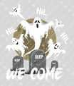 We Come DTF Transfer – Spooky Ghost Halloween Design