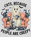 Cats Because People Are Creepy DTF Transfer – Funny Halloween Cat Design