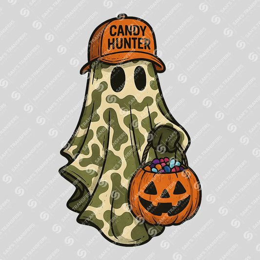 Candy Hunter Ghost – Camo Halloween DTF Transfer