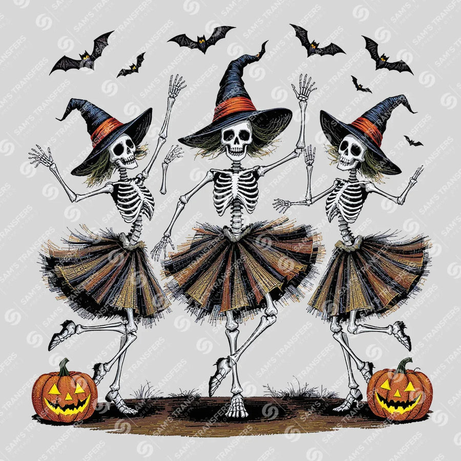 Dancing Skeleton Witches – Halloween DTF Transfer