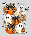 Ghosts & Pumpkins with Bows – Cute Halloween DTF Transfer
