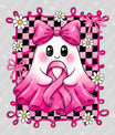 Pink Ribbon Ghost – Breast Cancer Awareness Cute DTF Transfer