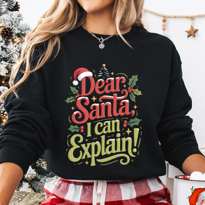 Sweatshirt featuring a Christmas-themed DTF transfer.