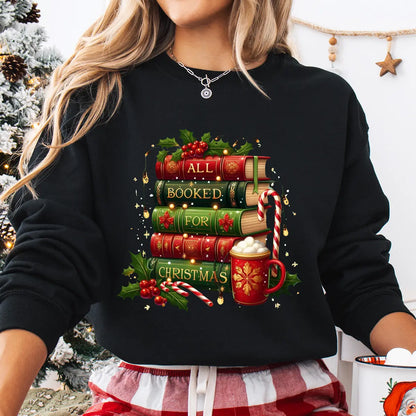 Sweatshirt featuring a Christmas-themed DTF transfer.