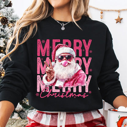 Sweatshirt featuring a Christmas-themed DTF transfer.