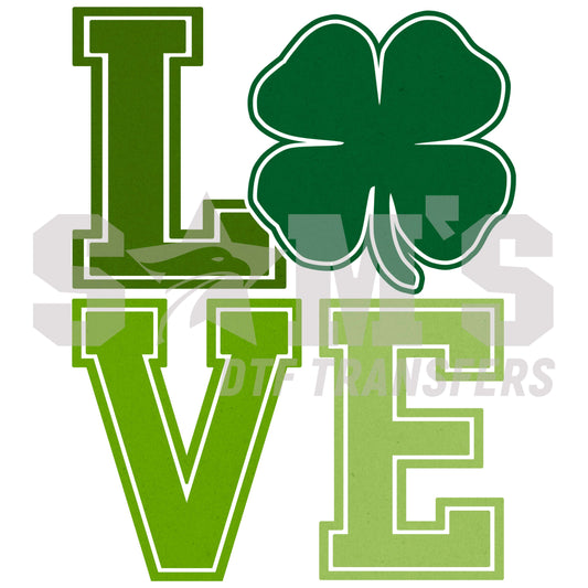 St. Patrick's Day Clover 'LOVE' Graphic Design
