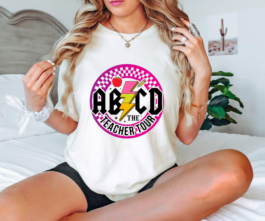 ABCD Teacher Tour Retro Rock-Inspired Ready-to-Press DTF Transfer