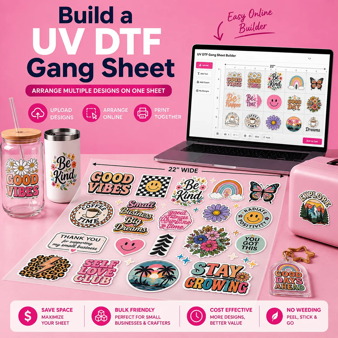 UV DTF Sticker Gang Sheet Builder