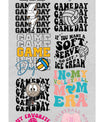 Volleyball Mom DTF heat transfer bundle featuring 12 ready-to-press volleyball designs, including volleyball mom quotes, coach mode graphics, game-day typography, and fun sports-themed bows.