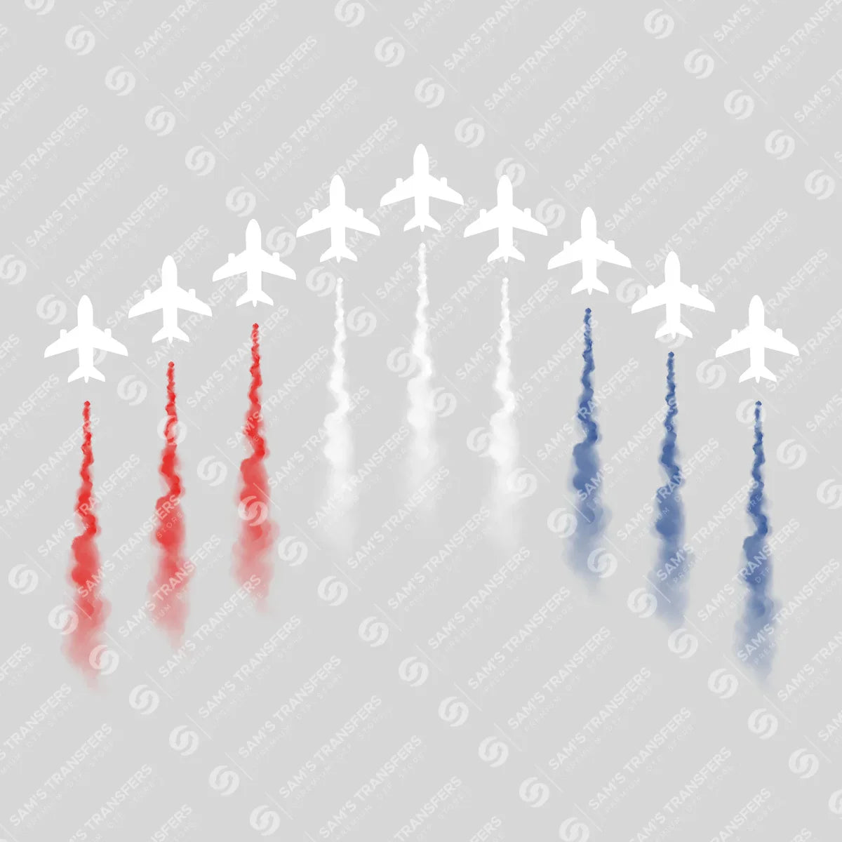 Patriotic Jet Formation - 4th of July Ready-to-Press DTF Transfer
