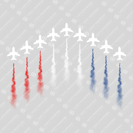 Patriotic Jet Formation - 4th of July Ready-to-Press DTF Transfer