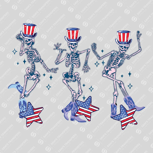 Dancing Skeletons - 4th of July Ready-to-Press DTF Transfer