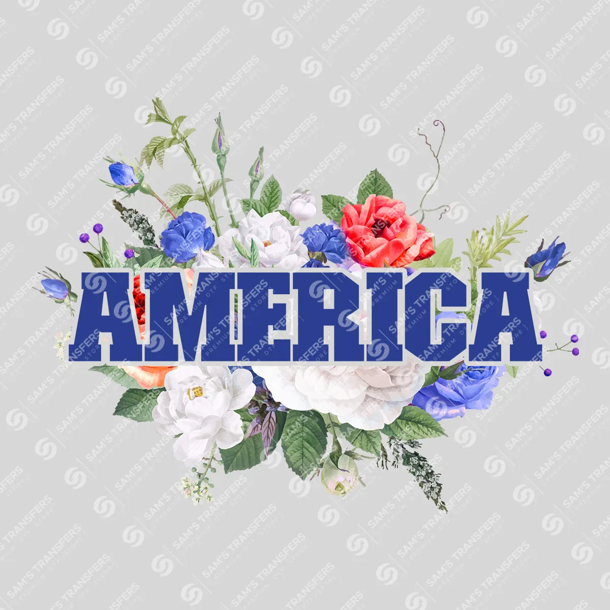 Floral America - 4th of July Ready-to-Press DTF Transfer
