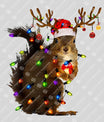 Festive Squirrel Christmas DTF Transfer