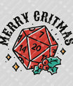 Merry Critmas D20 Dice Christmas DTF Transfer
